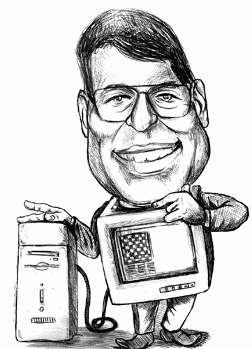 Karikatur Jens Beutel mit Freund Fritz