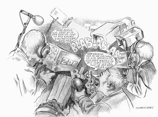 Karikatur Schach im Fernsehen