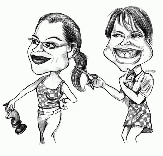 Karikatur Duell der Grazien