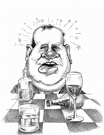 Karikatur Alexander Aljechin