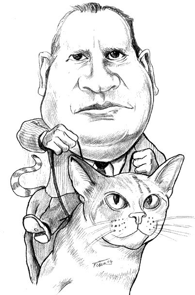 Karikatur Alexander Aljechin