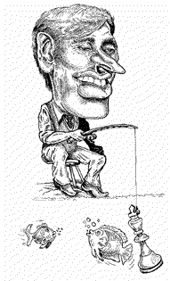 Karikatur Robert James Fischer
